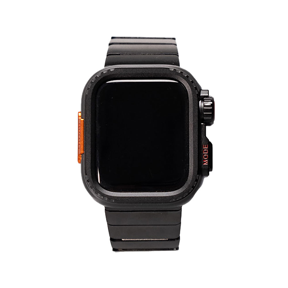 Apple Watch Ultra 49mm Zore KRD-126 Sert Kasa Koruyuculu Metal Kordon Starlight