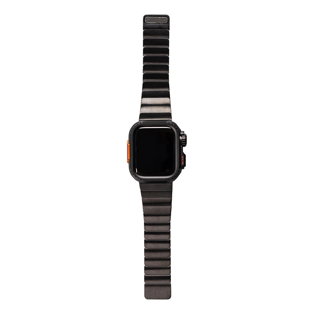 Apple Watch Ultra 49mm Zore KRD-126 Sert Kasa Koruyuculu Metal Kordon Gümüş