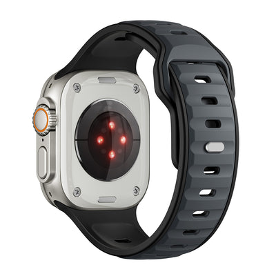 Apple Watch Ultra 49mm Zore KRD-135 Silikon Kordon Strap Kayış Gri-Turuncu