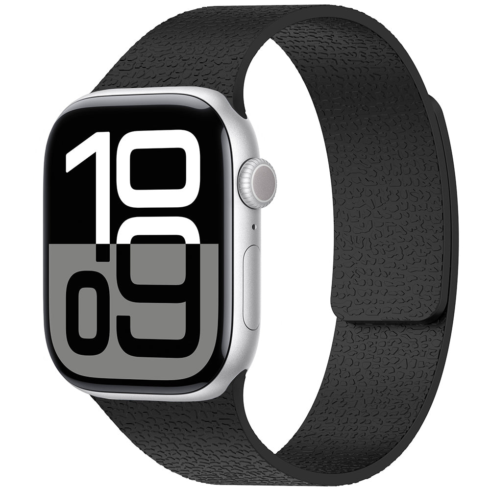 Apple Watch Ultra 49mm Zore KRD-136 Kabartma Desenli Silikon Kordon Siyah