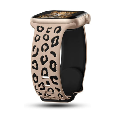 Apple Watch Ultra 49mm Zore KRD-140 Silikon Kordon Strap Kayış Bej-Siyah