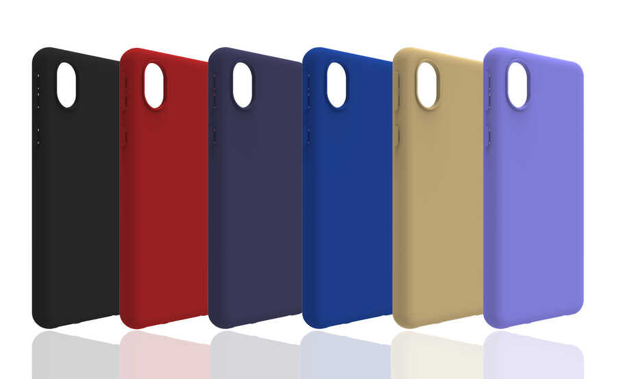 Galaxy A01 Core Kılıf Zore Biye Silikon Siyah