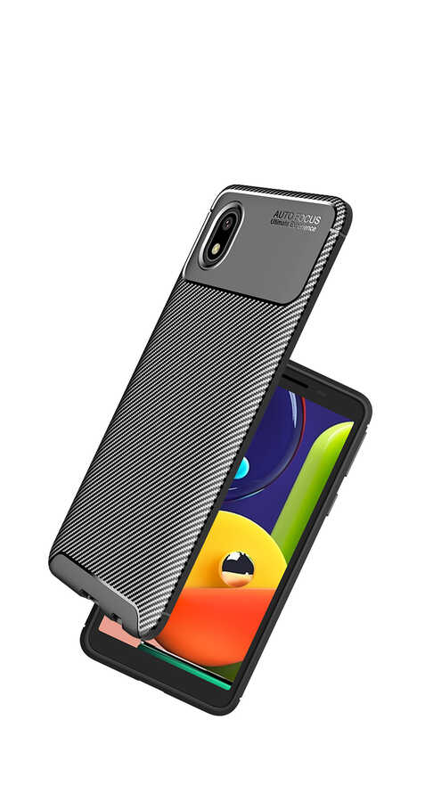 Galaxy A01 Core Kılıf Zore Negro Silikon Kapak Siyah