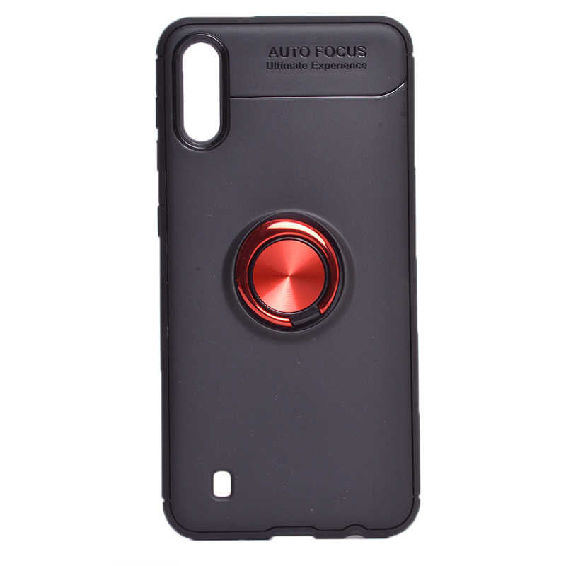 Galaxy A01 Kılıf Zore Ravel Silikon Kapak Siyah-Kırmızı