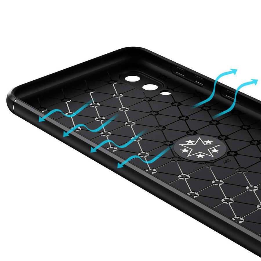 Galaxy A02 Kılıf Zore Ravel Silikon Kapak Siyah-Rose Gold