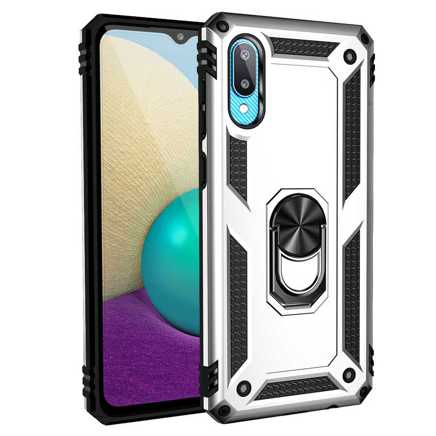 Galaxy A02 Kılıf Zore Vega Kapak Gri