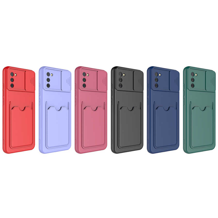 Galaxy A02S Kılıf Zore Kartix Kapak Lacivert