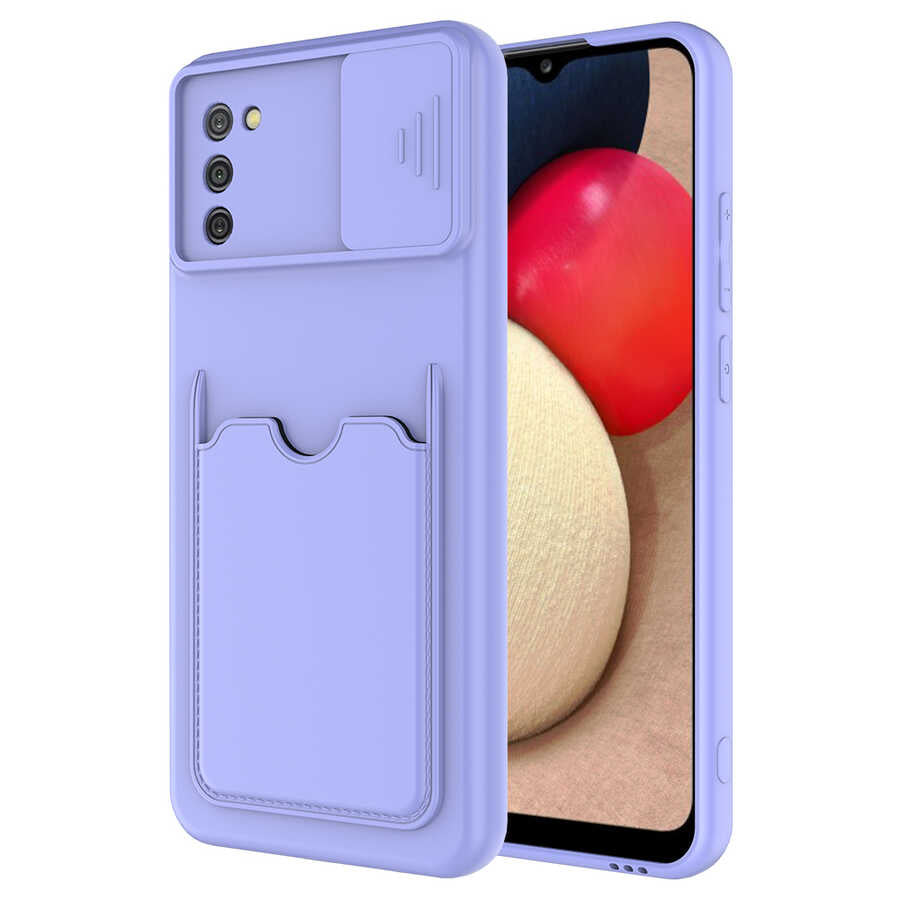 Galaxy A02S Kılıf Zore Kartix Kapak Lila