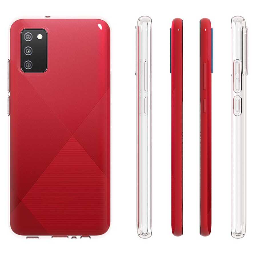 Galaxy A02S Kılıf Zore Süper Silikon Kapak Renksiz