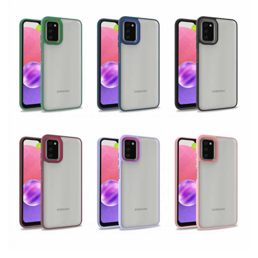 Galaxy A03S Kılıf Zore Flora Kapak Mavi