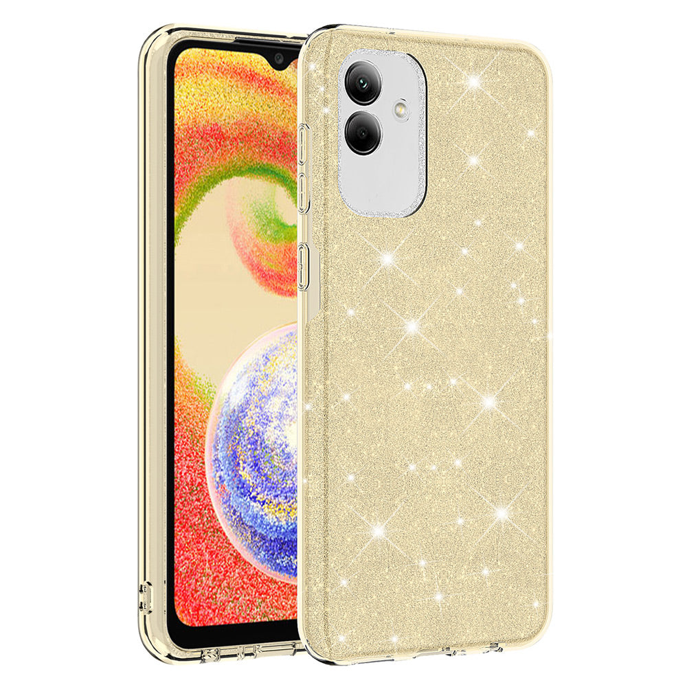 Galaxy A04 Kılıf Zore Shining Silikon Gold