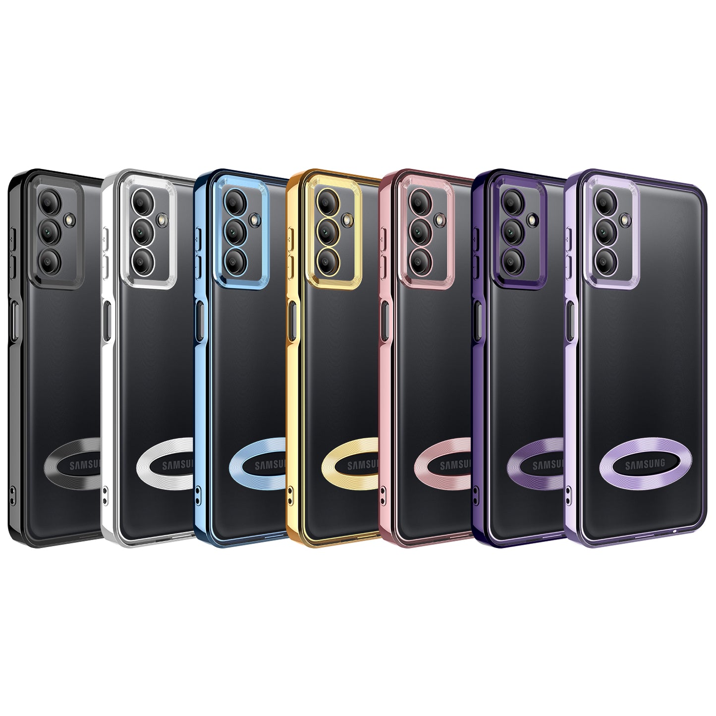 Galaxy A04S Kılıf Kamera Korumalı Logo Gösteren Zore Omega Kapak Derin Mor