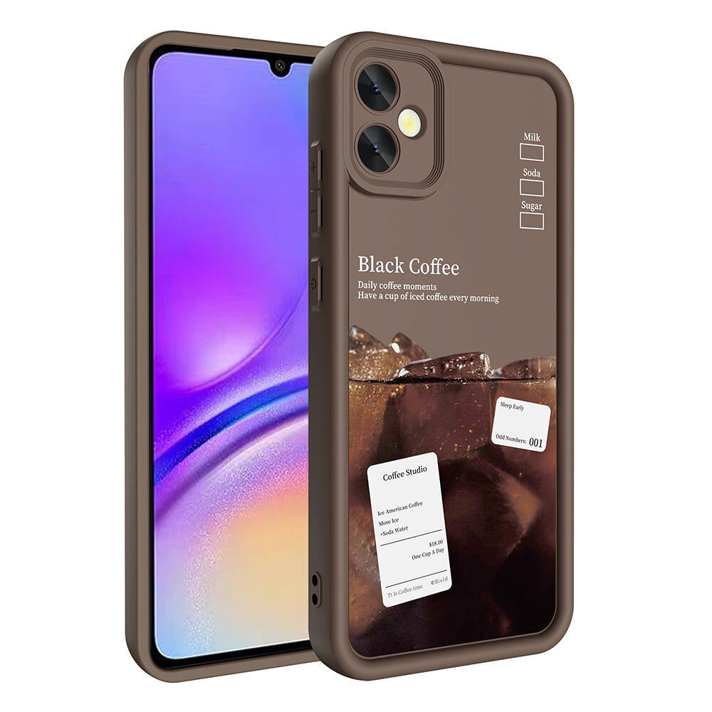 Galaxy A05 Kılıf Kamera Korumalı Baskılı Arka Yüzey Zore Klas Kapak Açık Kahve