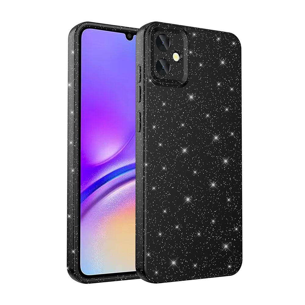 Galaxy A05 Kılıf Kamera Korumalı Simli Lüks Zore Koton Kapak Pembe Koyu