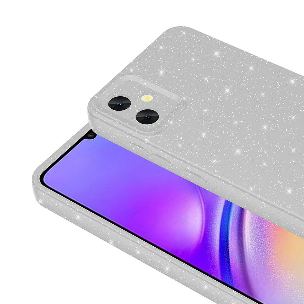 Galaxy A05 Kılıf Kamera Korumalı Simli Lüks Zore Koton Kapak Siyah