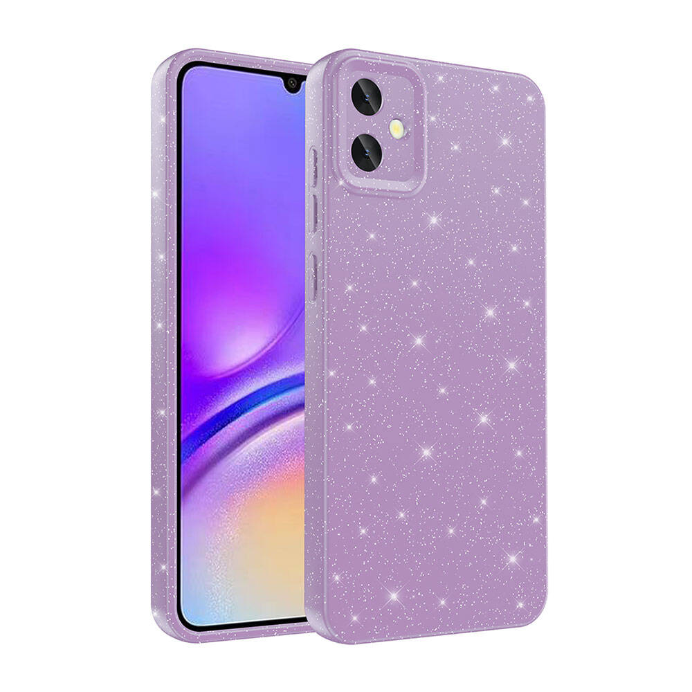 Galaxy A05 Kılıf Kamera Korumalı Simli Lüks Zore Koton Kapak Gümüş