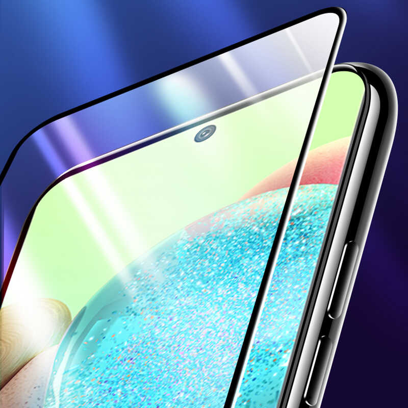 Galaxy A05 Zore Kenarları Kırılmaya Dayanıklı Cam Ekran Koruyucu Siyah