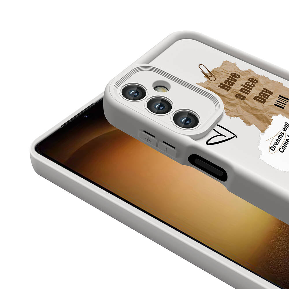 Galaxy A05S Kılıf Kamera Korumalı Baskılı Arka Yüzey Zore Klas Kapak Koyu Kahve