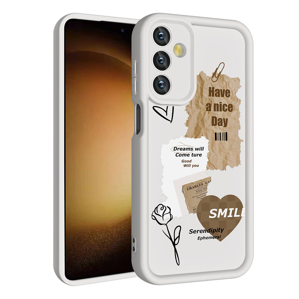 Galaxy A05S Kılıf Kamera Korumalı Baskılı Arka Yüzey Zore Klas Kapak Beyaz