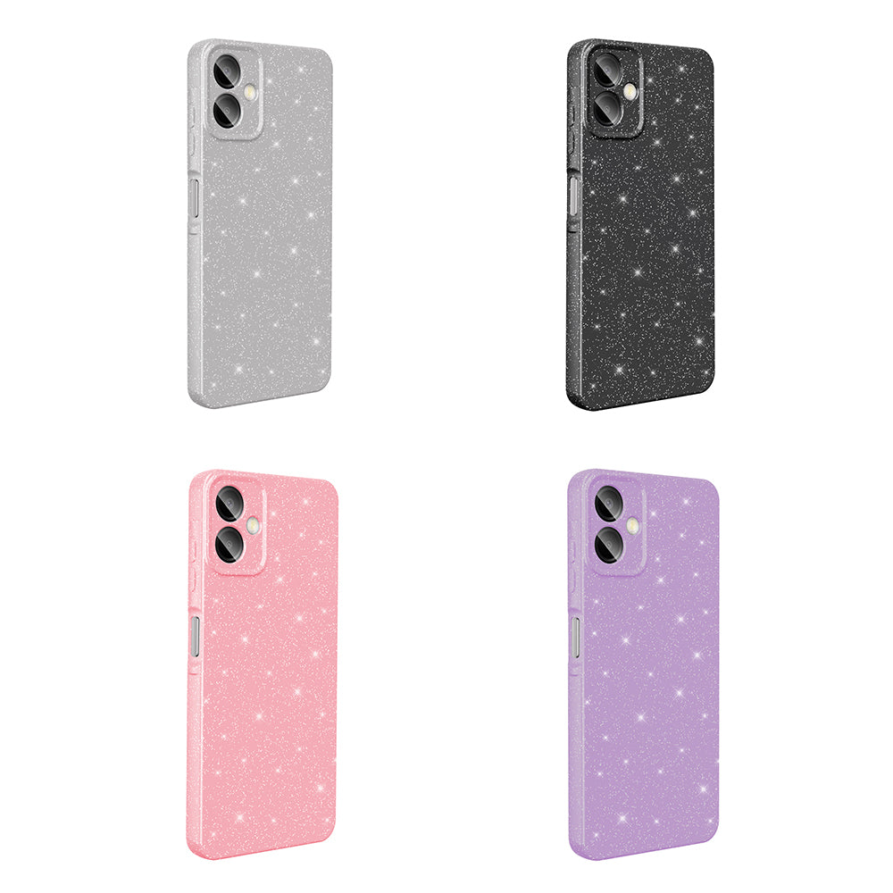 Galaxy A06 Kılıf Kamera Korumalı Simli Lüks Zore Koton Kapak Gümüş