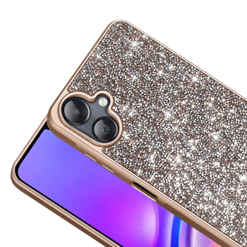 Galaxy A06 Kılıf Parlak Taşlı Tasarım Zore Pırlanta Kapak Pembe