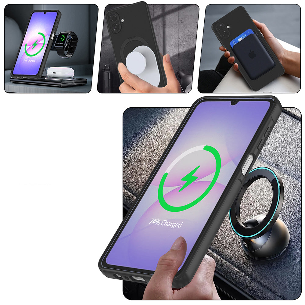 Galaxy A07 Kılıf M-safe Şarj Özellikli Standlı Zore Samara Kapak Pembe