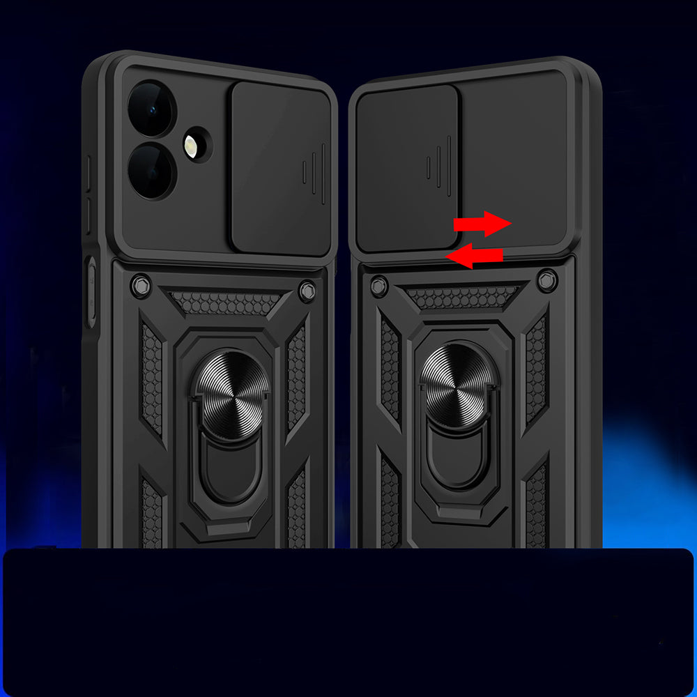 Galaxy A07 Kılıf Magnetik Standlı Kamera Korumalı Zore Sürgülü Vega Kapak Mavi