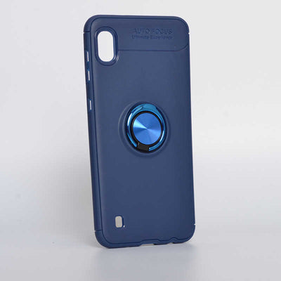 Galaxy A10 Kılıf Zore Ravel Silikon Kapak Siyah-Rose Gold