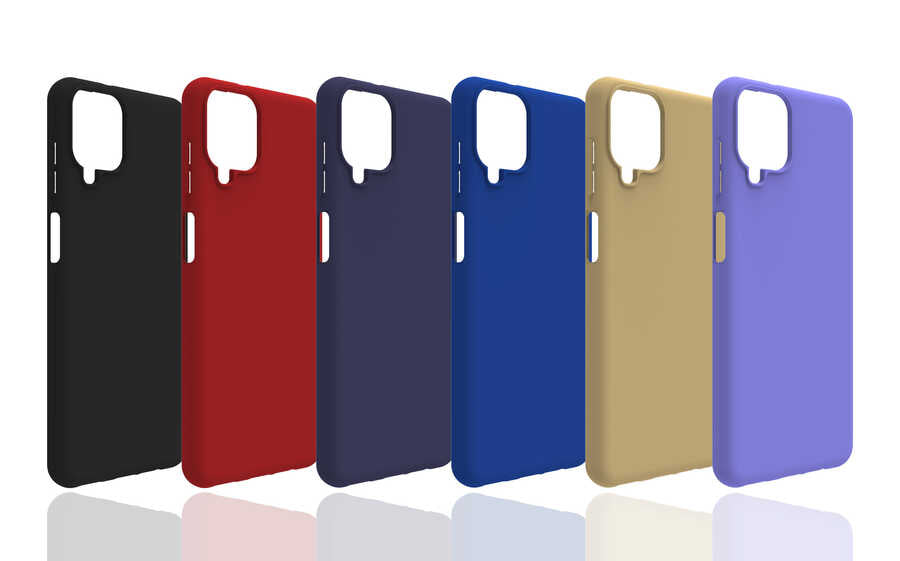 Galaxy A12 Kılıf Zore Biye Silikon Lacivert