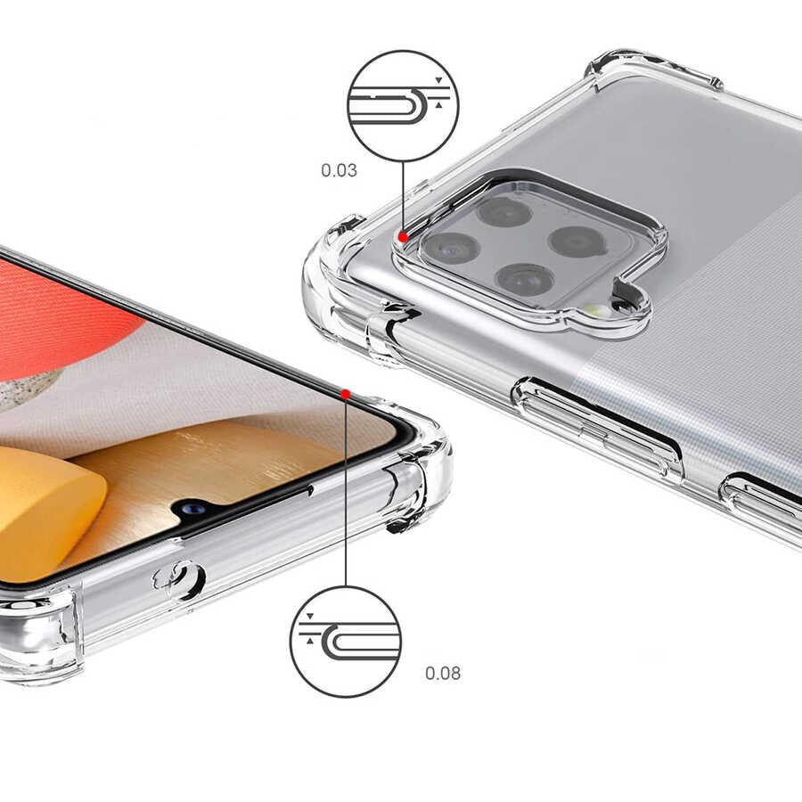 Galaxy A12 Kılıf Zore Nitro Anti Shock Silikon Renksiz