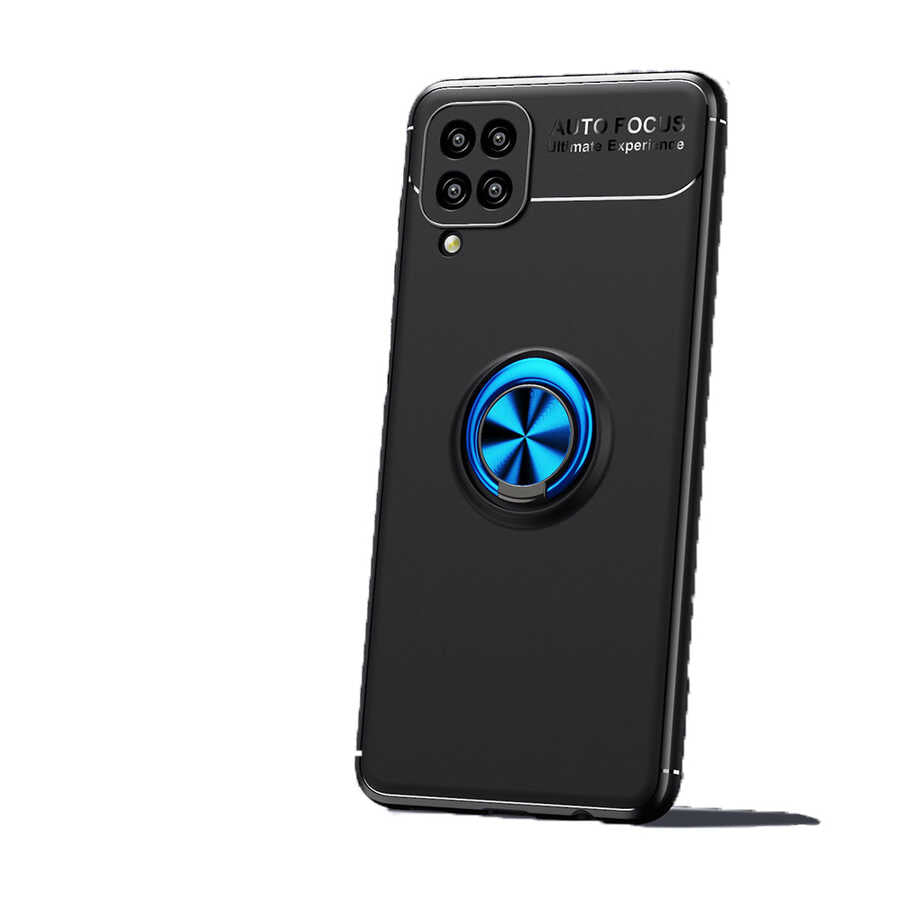 Galaxy A12 Kılıf Zore Ravel Silikon Kapak Siyah-Kırmızı