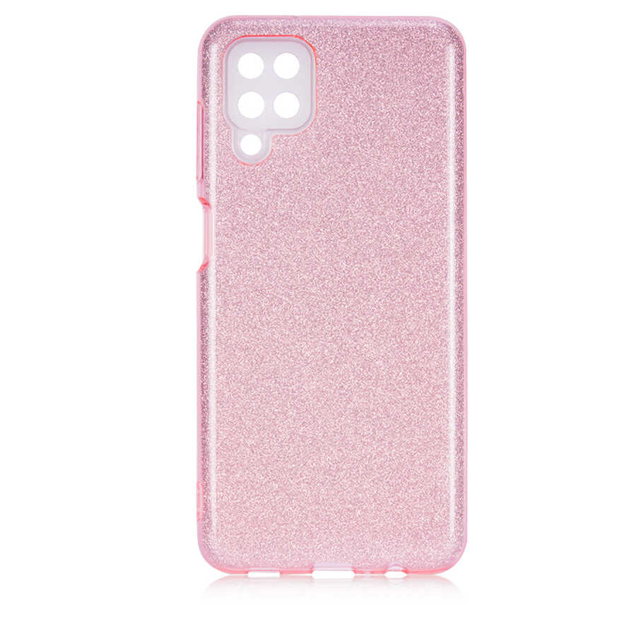 Galaxy A12 Kılıf Zore Shining Silikon Rose Gold