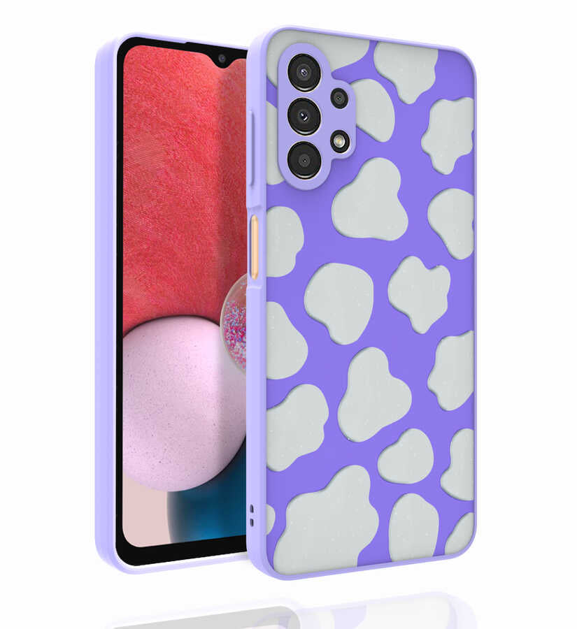 Galaxy A13 4G Kılıf Desenli Kamera Korumalı Parlak Zore Nora Kapak NO6