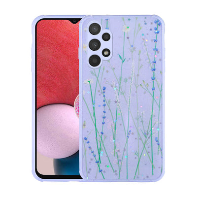 Galaxy A13 4G Kılıf Simli Desenli Kamera Korumalı Parlak Zore Popy Kapak Kalp