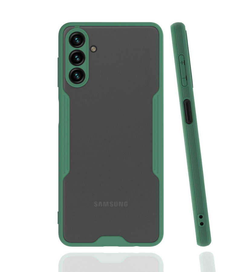 Galaxy A13 5G Kılıf Zore Parfe Kapak Koyu Yeşil