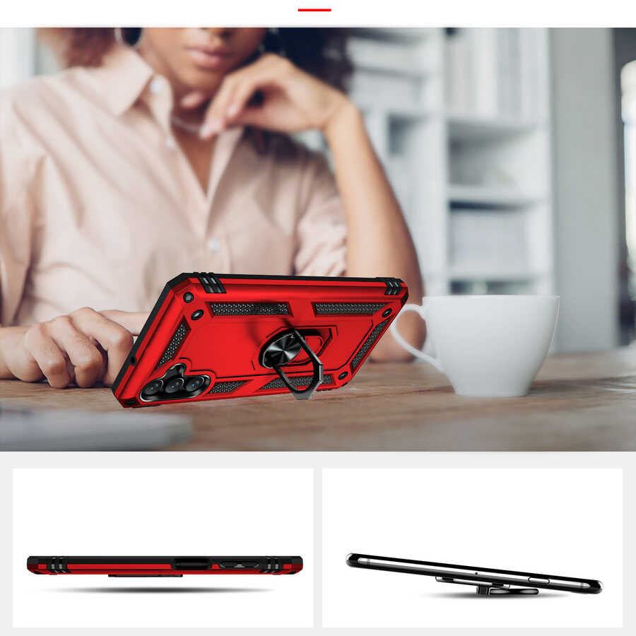 Galaxy A13 5G Kılıf Zore Vega Kapak Kırmızı