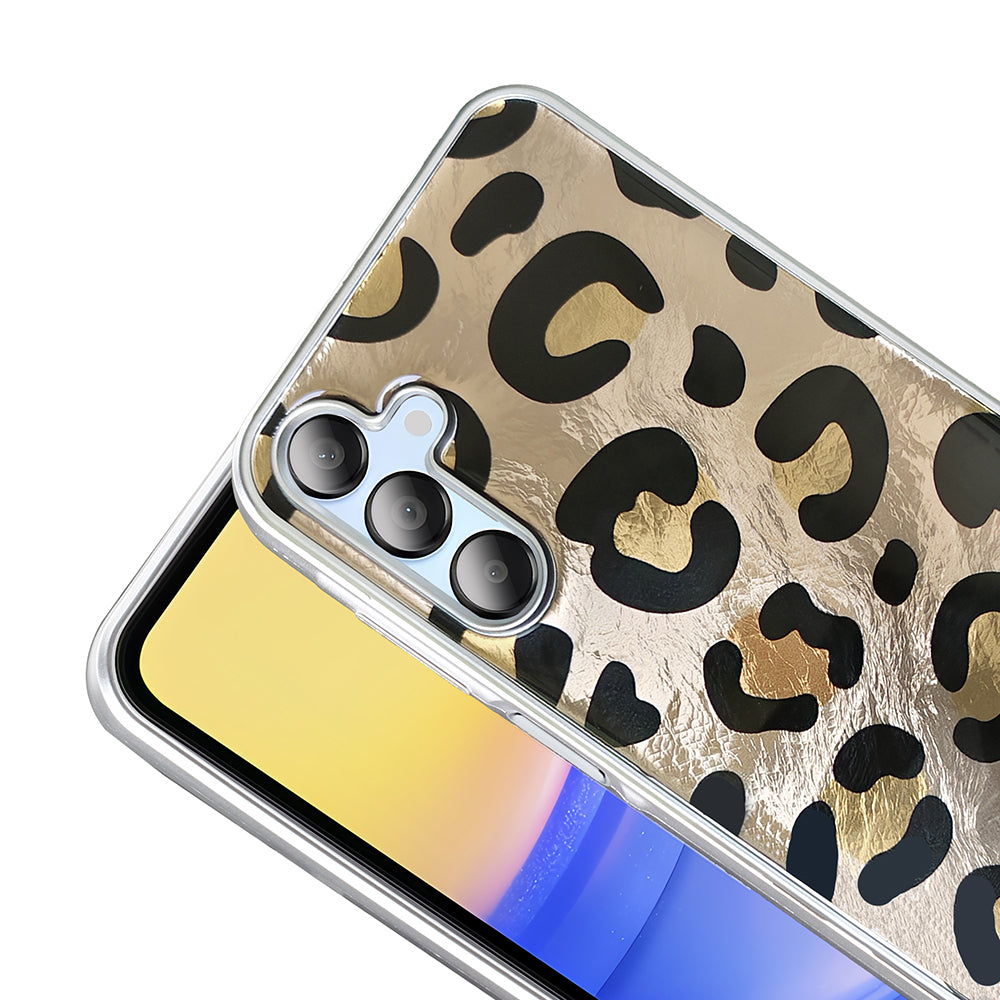 Galaxy A15 Kılıf Desenli Zore Mep Kapak Gri Leopar