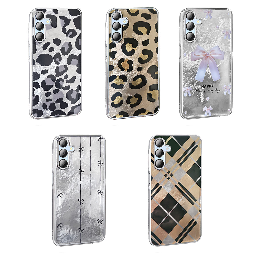 Galaxy A15 Kılıf Desenli Zore Mep Kapak Gold Leopar