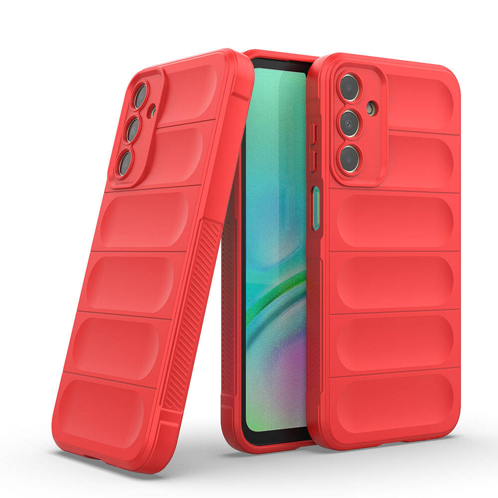 Galaxy A15 Kılıf Esnek TPU Oyuklu Arka Yüzey Tasarımlı Zore Etnik Silikon Kapak Kırmızı