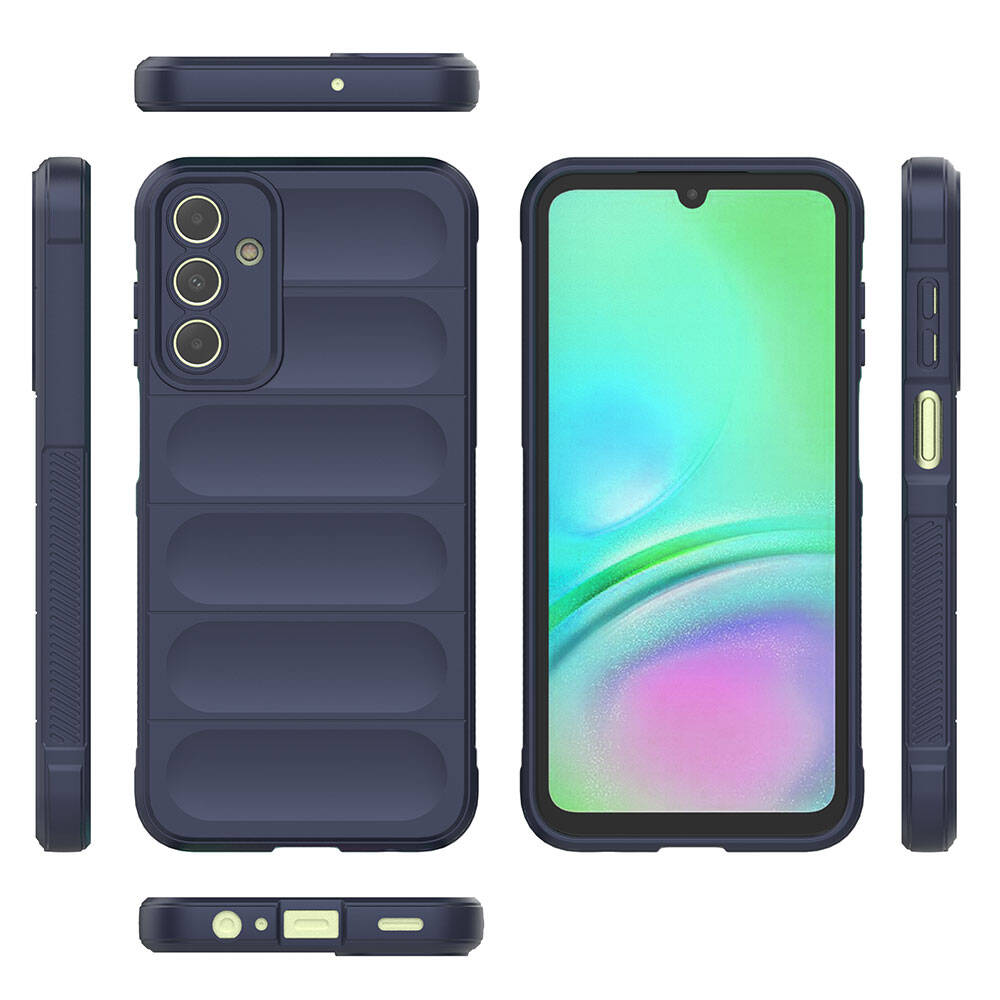 Galaxy A15 Kılıf Esnek TPU Oyuklu Arka Yüzey Tasarımlı Zore Etnik Silikon Kapak Lacivert