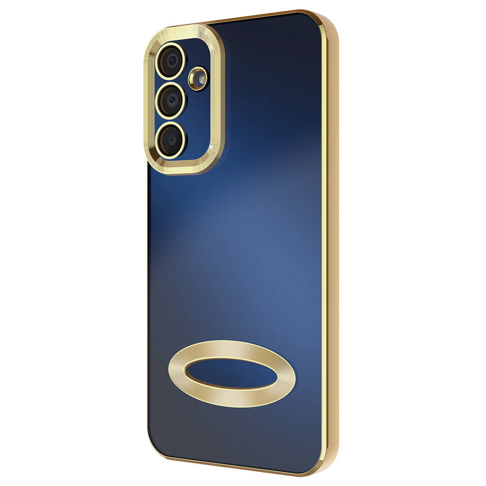 Galaxy A15 Kılıf Kamera Korumalı Logo Gösteren Zore Omega Kapak Rose Gold