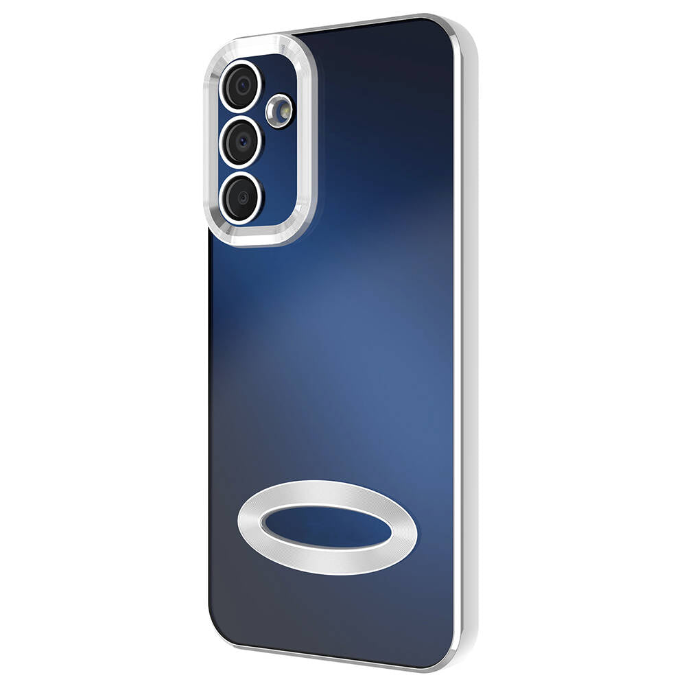 Galaxy A15 Kılıf Kamera Korumalı Logo Gösteren Zore Omega Kapak Sierra Mavi