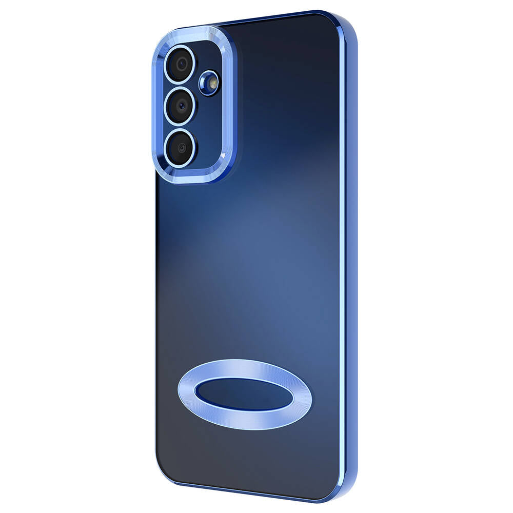 Galaxy A15 Kılıf Kamera Korumalı Logo Gösteren Zore Omega Kapak Sierra Mavi