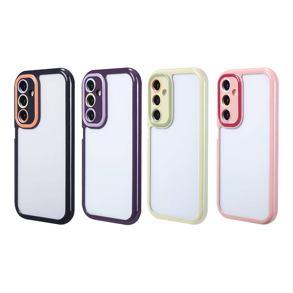 Galaxy A15 Kılıf Kamera Korumalı Renkli Kenar ve Çerçeve Tasarımlı Zore Vitamin Kapak Siyah