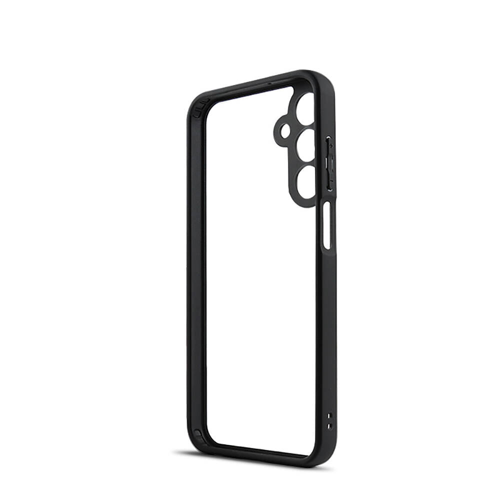 Galaxy A15 Kılıf Kamera Korumalı Şeffaf Arka Yüzey Zore New Roll Kapak Siyah