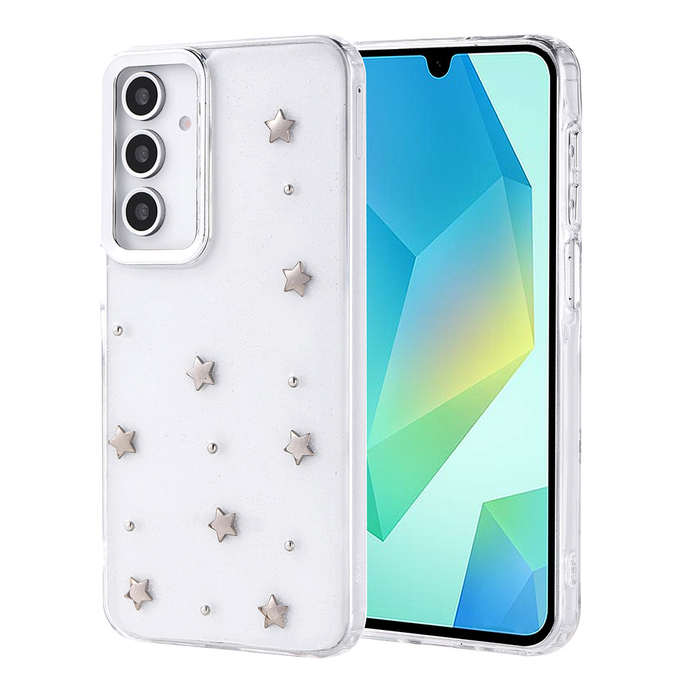 Galaxy A16 Kılıf Airbag Tasarımlı Simli Şeffaf Zore Kutup Kapak Lale