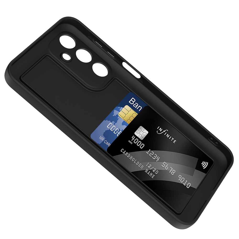 Galaxy A16 Kılıf Kamera Korumalı Kartlık Hazneli Zore Vitra Kapak Kahverengi