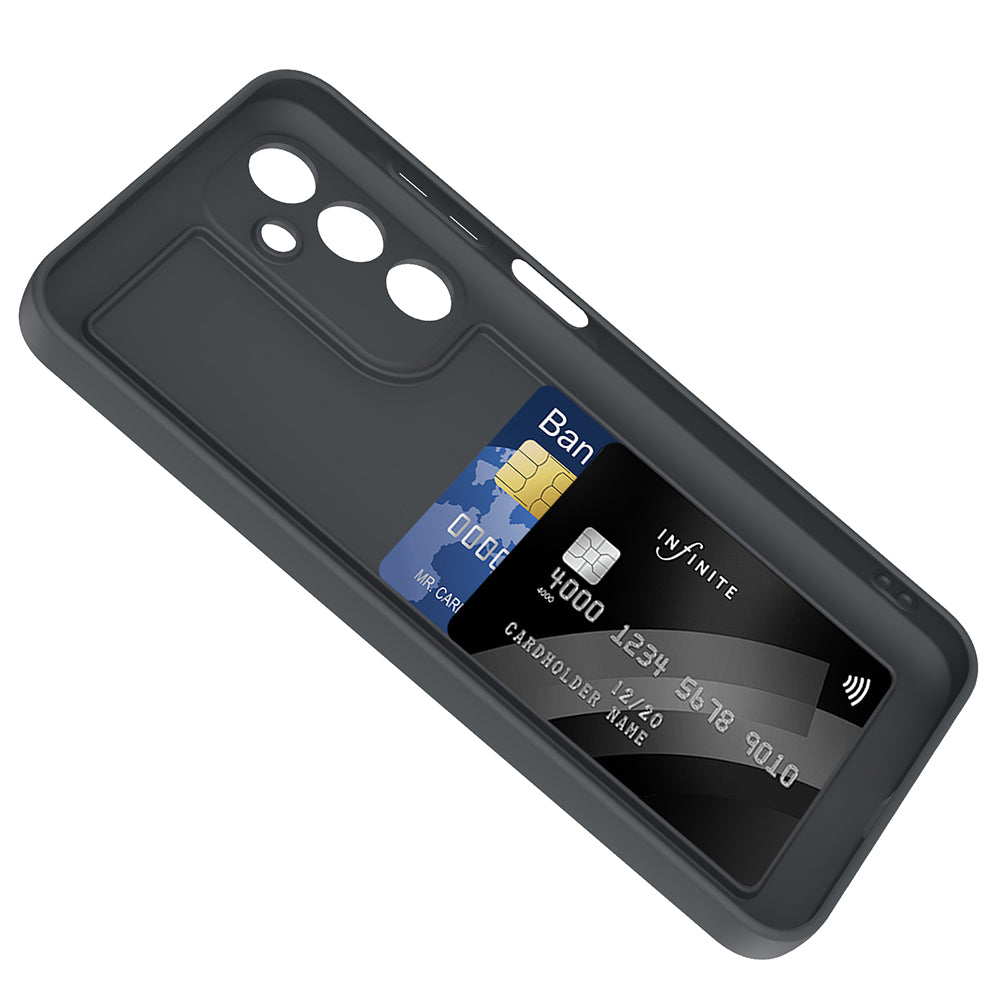 Galaxy A16 Kılıf Kamera Korumalı Kartlık Hazneli Zore Vitra Kapak Kahverengi