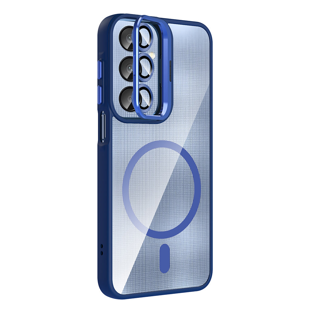 Galaxy A16 Kılıf Standlı ve Kamera Lens Hediyeli M-Safe Şarj Özellikli Zore Etro Kapak Siyah