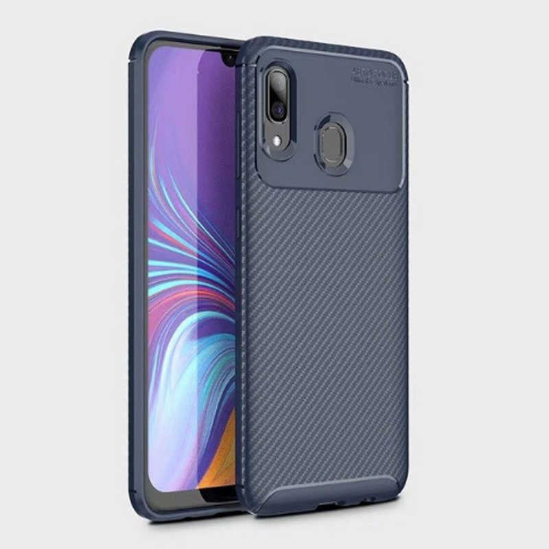 Galaxy A20 Kılıf Zore Negro Silikon Kapak Lacivert